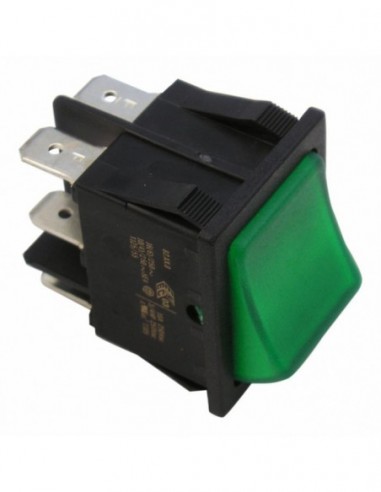 GREEN ROCKER SWITCH - 6 TERMINALS