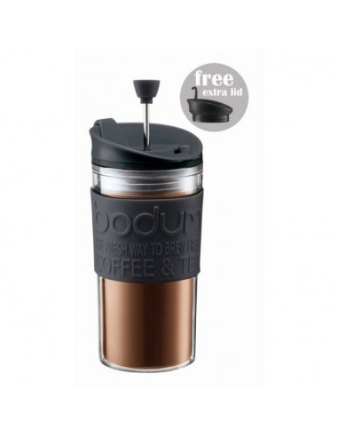 BODUM TRAVEL PRESS SET COFFEE MAKER WITH EXTRA LID