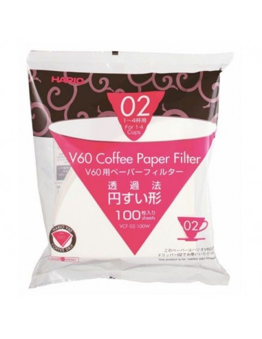 HARIO V60 PAPER FILTER 02 DRIPPER 100 SHEETS - BLEACHED (EU)