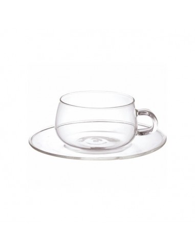 KINTO UNITEA CUPS & SAUCERS 8.5OZ GLASS (2PCS)