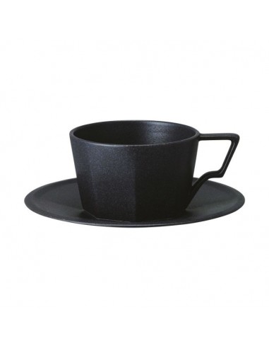 KINTO OCT CUP AND SAUCER 11OZ BLACK